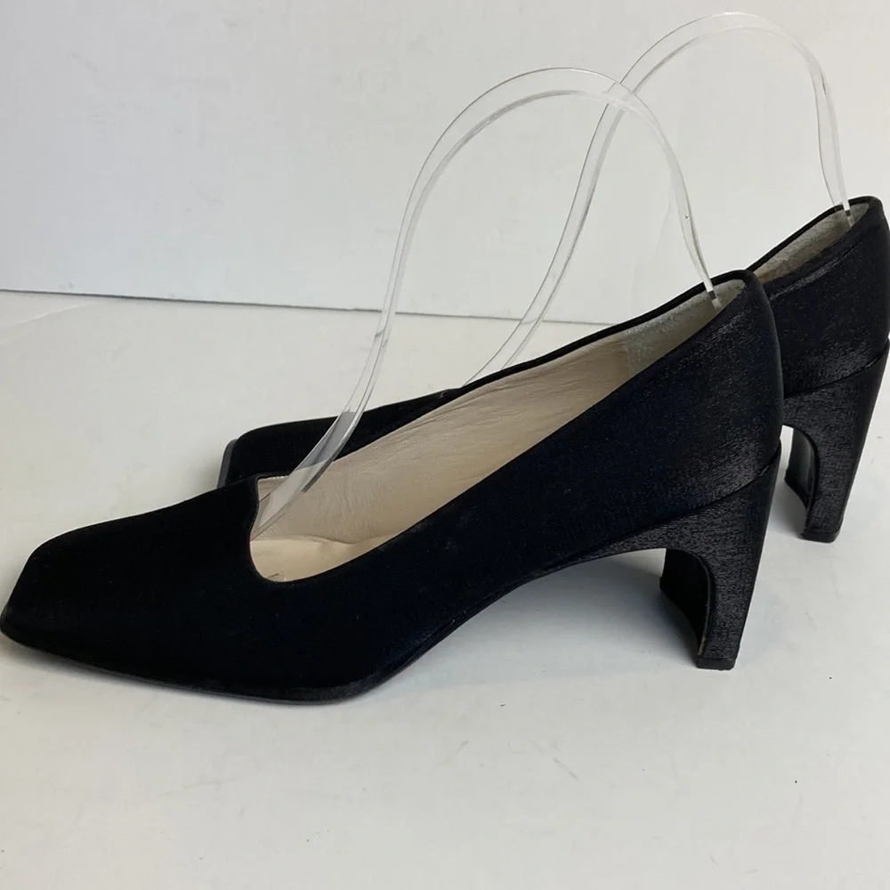 STUDIO DELMAN IRIDESCENT Shimmer Square Toe PUMPS Heels Sz 7.5 Workwear Retro